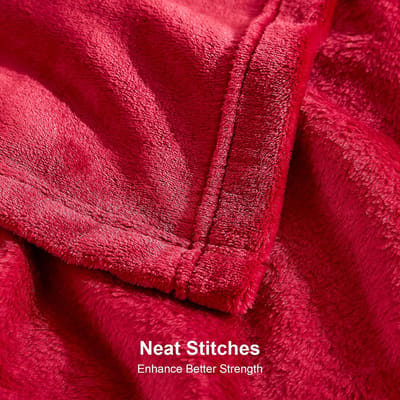 Dailygoods - Knuffeldeken - Zachte fleece deken - Donkerrood - Woondeken - Warm en comfortabel - Geschikt voor volwassenen - 130 x 165 cm
