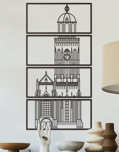 Wanddecoratie | Lebuinuskerk Deventer - L (50x97cm)
