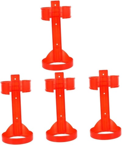 Brandblusser Houder - Bevestiging Hanger - Snelle Toegang Nood - Stevige Kunststof - 4 Stuks 18.5cm - Rood
