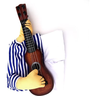 Costume de Guitare pour Animal de Compagnie Mignon Chien Drôle Costume d'Halloween Vêtements Cosplay pour Petits Chiens Chiots Animaux de Compagnie Chats Guitare XL beige
