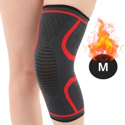 Bovista Kniebrace - Sportbrace Knie - Knee Sleeves - Knee Sleeves Powerlifting - Compressie Knie Brace - Knee Wraps - Knee Support - Dames - Heren - Rood - Maat M