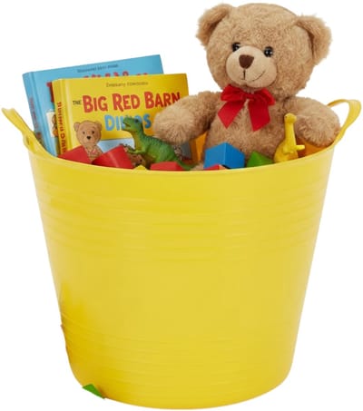 Storage solutions speelgoedmand - geel - 27 l - kunststof - 42 x 35 cm - opbergmand
