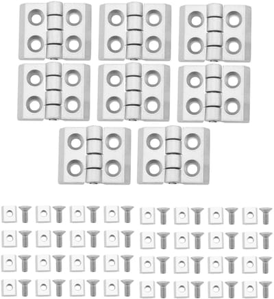 aladdien - Flexibele Scharnieren - 8 Stuks Aluminium Profiel - Zilver - DIY Projecten - Deurkozijnen - Geschikt voor Industriële Frames