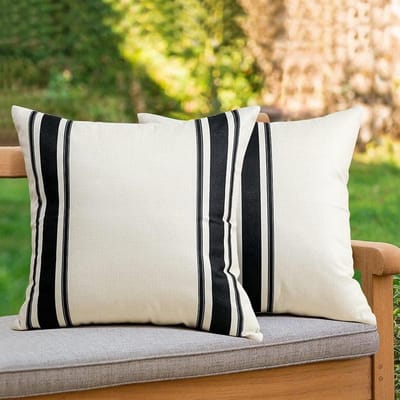Decoratieve Kussenslopen - Buiten Kussens - Terras Meubilair - Waterdicht Polyester Materiaal - 50x50 cm - Zwart