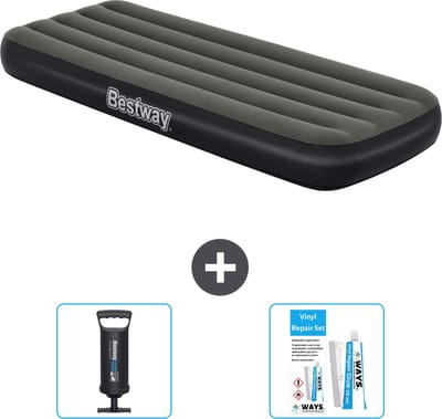 Bestway luchtbed - 1-Persoons - 76 x 185 x 25 cm - Groen - Inclusief Pomp en Reparatieset