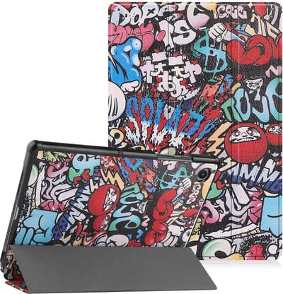 Samsung Galaxy Tab A8 Hoes Graffiti - Samsung Tab A8 hoesje (10.5 inch 2021) smart cover - Tab A8 hoes bookcase - hoes Samsung Tab A8 2021 - hoesje Samsung Galaxy Tab A8 2021