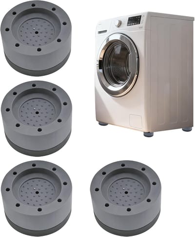 4 Stuks Antivibratievoetjes voor Wasmachines - Verstelbare Voetjes voor Geluidsreductie, Stabiliteit en Bescherming van Vloeren