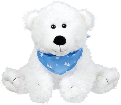Goki knuffel pluche ijsbeer Tom - zachte knuffel speelgoed wit.