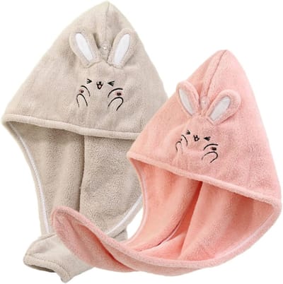 Haardroogkapjes - Meisjes haarband - Snel haar drogen - Zacht absorberend materiaal - 65x25 cm - Assorti