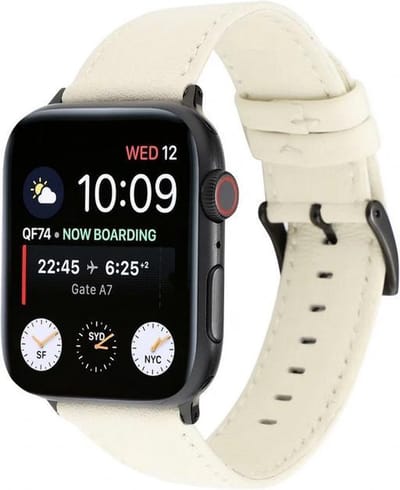 Fungus - Smartwatch bandje - Geschikt voor Apple Watch 38 / 40 / 41 mm - Series 1 2 3 4 5 6 7 8 9 SE iWatch - PU leer - Wit