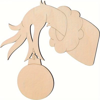 4 pièces Découpe Bois Brut, Panneau de Porte d'Entrée de Noël DIY, Découpe Couronne en Bois Vierge pour Décoration Murale/de Porte de Noël, Fabrication d'Artisanat 4pcs beige