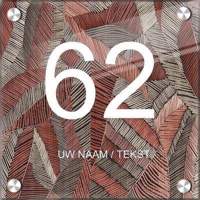 Naambordje voordeur plexiglas 20x20x0,5 cm model 1142 - Huisnummerbordje, naambordjes, naambordje huis, naamplaatjes, huisnummer bord, huisnummer bordje, originele naambordjes voordeur, huisnummerbord met naam, originele huisnummer bord