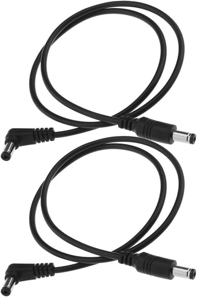 Allecto - DC5521 Stroomkabel - Mannelijk naar Rechte Hoek - 55 cm - Zwart - Voedingskabel Accessoires - Geschikt voor Strip Licht - Zwart