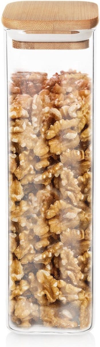 Voedselcontainer Strooibus Glas met Deksel en Pakking 600 ml - Container voor Losse Producten - Keuken - Voedsel - Doos