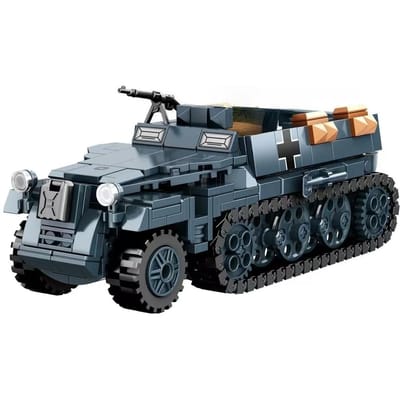 Seconde Guerre mondiale WW2 Armée Militaire Soldats Blindés Semi-chenillé Station Principale Char Briques de Construction Modèle Jouets d'Assemblage DIY Pour Enfants