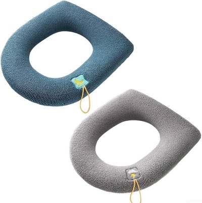 Toilet Seat Warmer - Toilet Cover Pad - Comfort Verwarmen - 360 Graden Dekking - 2 stuks - Donkergrijs