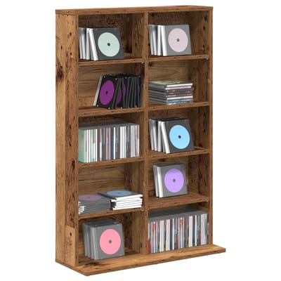 vidaXL - CD - Kast - Eikenhout - 65 - x - 23,5 - x - 97,5 - cm - Bewerkt - hout