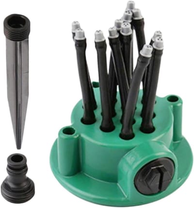 Gazonsproeier - Verstelbare Sproeier - Tuin Water Geven - 360 Graden Dekking - 10 x 10 x 11 cm - Groen