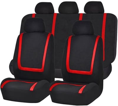 Klassieke auto stoelhoezen, rood, complete set