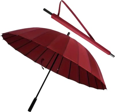 Bovista Moderne Golf Paraplu - Stormparaplu - Opvouwbaar - Windproof - Stormproef - UV Bescherming - Umbrella - Draagbaar - Bordeauxrood