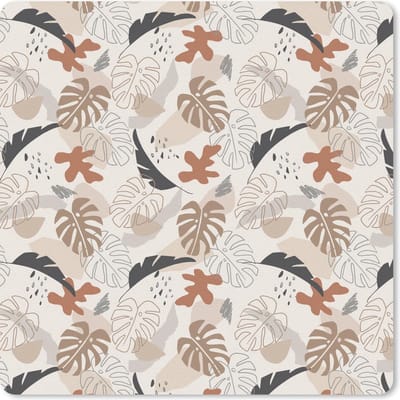 Muismat 20x20 cm - Mousepad Zomer - Bladeren - Abstract - Muismatten