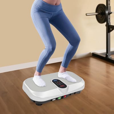 Vibratieplateau - Fitness Apparaat - Spieropbouw - Verwarmingsfunctie - 150 kg capaciteit - Grijs