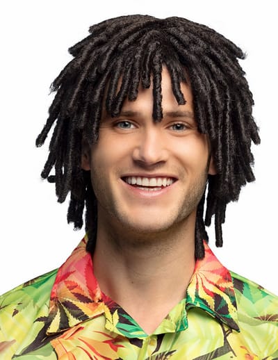 Boland - Pruik Levi Zwart - Krullen - Halflang - Mannen - - Rasta - Jamaica
