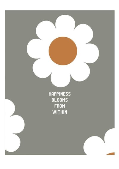 HappyBook - Notitieboek - Notebook - Journal - Bloem - Flower - Quote - Happiness - Dagboek - Werkboek - Studie - Werk - Gelijnd - Softcover - Elastiek - Cadeau - Relatiegeschenk - Journal - Diary - Journalen - Business Notebook - Zakelijk - Flower