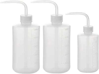 Kunststof gieters set van 3 voor tuinieren en laboratoriumgebruik - 250 ml en 500 ml