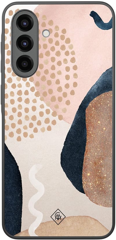 Casimoda® hoesje - Geschikt voor Samsung Galaxy A36 - Abstract Dots - Zwart TPU Backcover - Geometrisch patroon - Bruin/beige