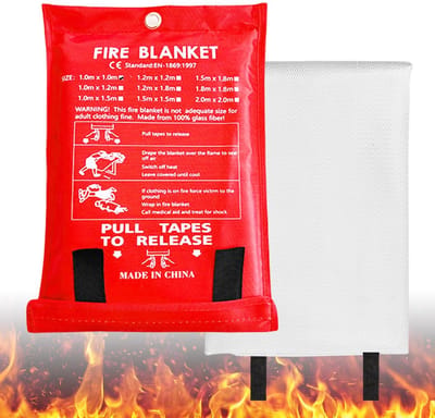 Dailygoods- Brandblusdeken 2 m x 2 m - Blusdeken voor keuken - Vetbrand - Glasvezel - Temperatuurbestendigheid 550 graden - 1 stuk