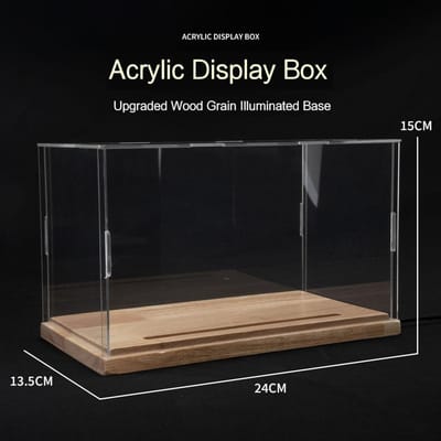 1/32 1/24 1/9 Speelgoed Auto's Motorfiets Modellen Transparante Acryl Display Doos LED Verlichting Auto Model Houten Stofdichte Deksels Voor Kinderen