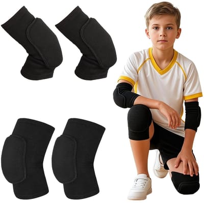 Dailygoods- Kniebeschermers Kinderen - Zachte Bescherming - Elastische Riemen - Voor Voetbal/Handbal - Comfortabele Pasvorm - Geschikt voor 25-45 kg - Beschermers