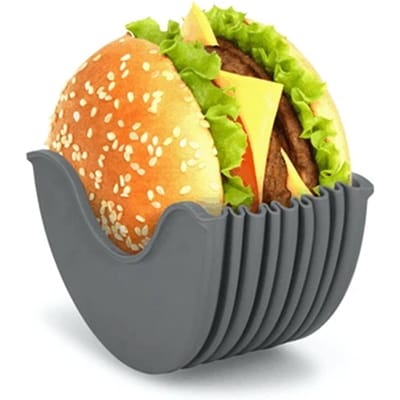 Herbruikbare Burgerhouder Rekbare Burgerbroodjes Shell Milieuvriendelijk voor Ouderen Kinderen L grijs