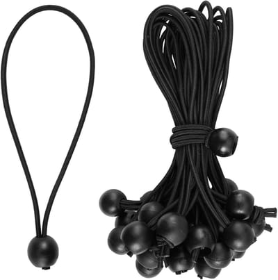 Tension Rubbers met Bal - 30 Stuks - 20cm - Ideaal voor Lashing van Zeilen, Camping Tenten en Tarpaulins - Waterdicht en UV-bestendig