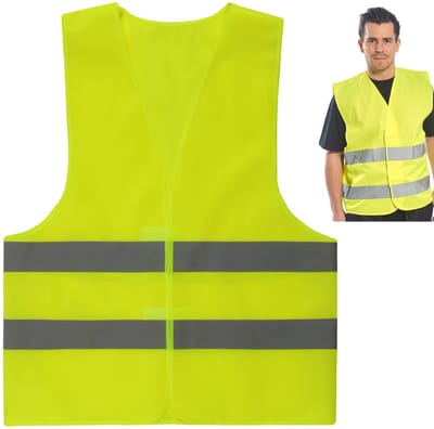 Reflecterend vest vastgemaakt met klittenband, geel maat XXL