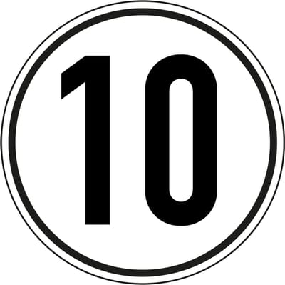 Tempo 10 km sticker 50 mm - 10 stuks per kaart