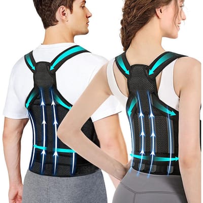 Rugbrace Houdingscorrector Rug Lendensteun Riem Rugrechthouder Bultrugcorrector voor Volwassenen Verstelbare Houdingstrainer S zwart