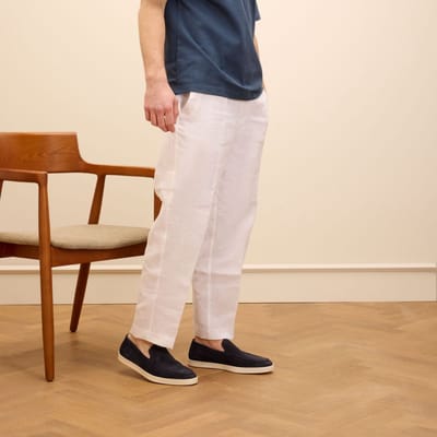 Van Lier - Heren - Donkerblauwe suède loafers - Maat 42