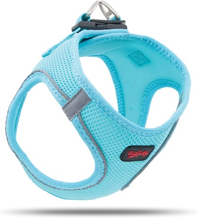 Tailpetz - Air-Mesh Harness - Hondenharnas - Hondentuig - Hondentuigje Kleine Hond - Y Tuig Hond - Harnas Hond - Anti Trek Tuig Hond - Reflecterend - Maat XS - Ocean