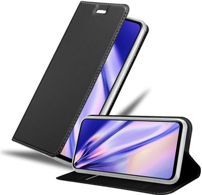 Cadorabo Hoesje geschikt voor Honor 20 / 20S / Huawei NOVA 5T in CLASSY ZWART - Beschermhoes met magnetische sluiting, standfunctie en kaartvakje Book Case Cover Etui