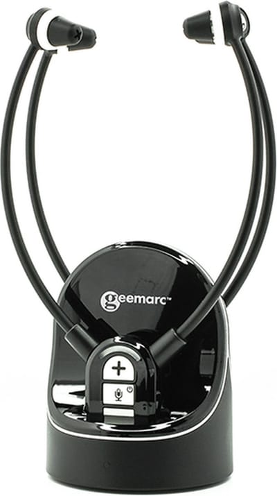 GEEMARC CL7370-2 Duo OPTI draadloze TV-Headset TV-Luisterset met 125dB VERSTERKING - TV hoofdtelefoon - Toslink - duoset