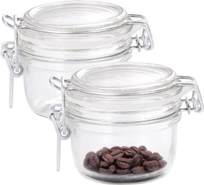 Bormioli Rocco Voorraad/weckpot - 2x - glas - transparant - 8 x 7 cm - 125 ml