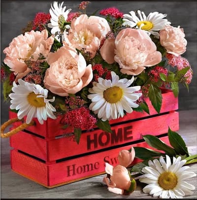 Artibalta Diamond Painting Bouquet Home warmth 40x40 cm