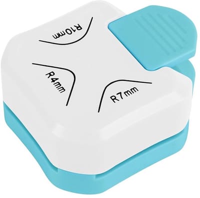 Hoekpons - papier hoekafronder 3 in 1 (R4mm+R7mm+R10mm) - Ponsen voor knutselwerkjes, enveloppenponsbord, perforator, kaarten maken, scrapbooking en dagboekschrijven - wit