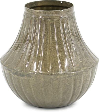 HomeBound by KY | Vaasje metaal olive marble | vaasje | 7x14x14cm