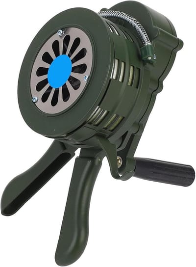 Handslinger Sirene - Luchtalarm Hoorn - Noodwaarschuwing Geven - Geen Batterijen Nodig - 17 x 17 x 15 cm - Metaal