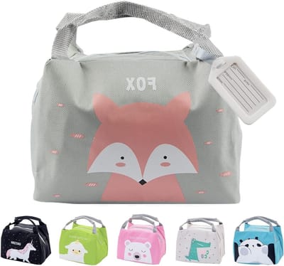Isotherm Lunch Bag voor Meisjes - Waterdichte Vouwbare Koeltas voor School en Picknicks, Ideaal voor Werk en Uitstapjes (Grijs)