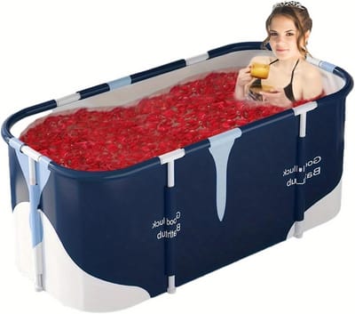 Opvouwbare Badkuip - Mobiele Kuip Douche - Ontspannen Thuis - 6-laags Isolatie - 140 cm - Blauw