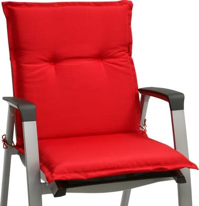 Beautissu Base NL Kussen voor Tuinstoelen 100 x 50 x 6 cm Rood - Tuinstoelkussens - Zitkussen Tuinstoel